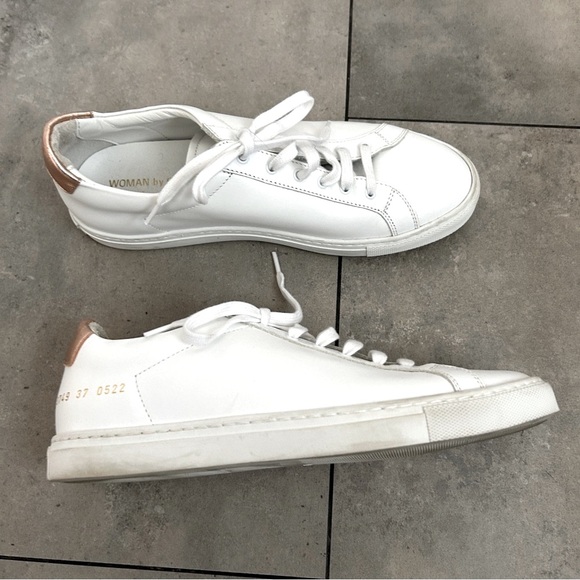 Common projects women retro white Achilles low top sneakers 37 / 7 US rose gold - Picture 1 of 9